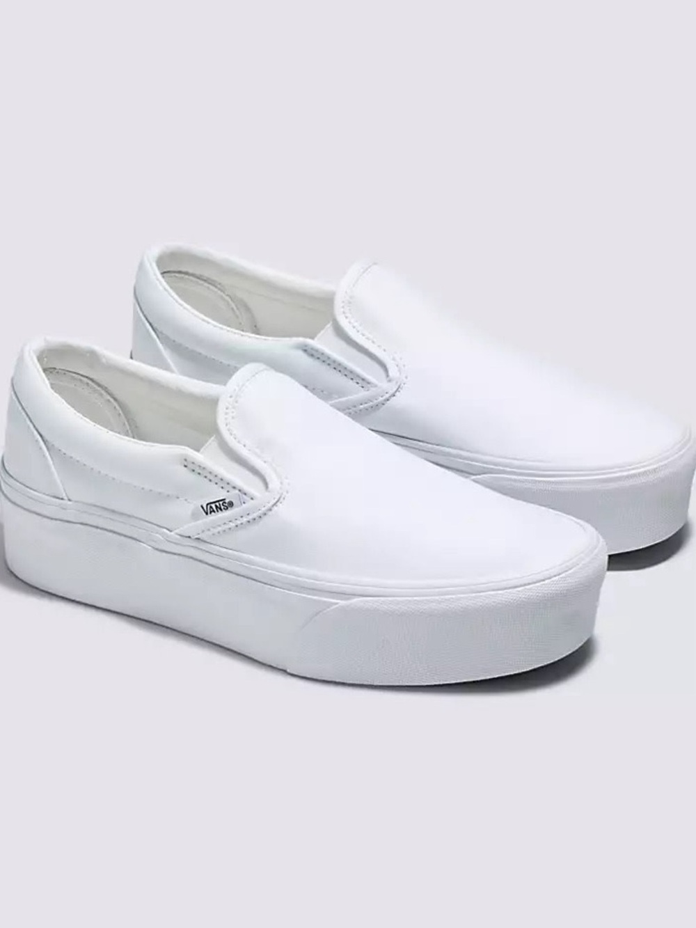 Vans White Slip-On Platform Sneakers